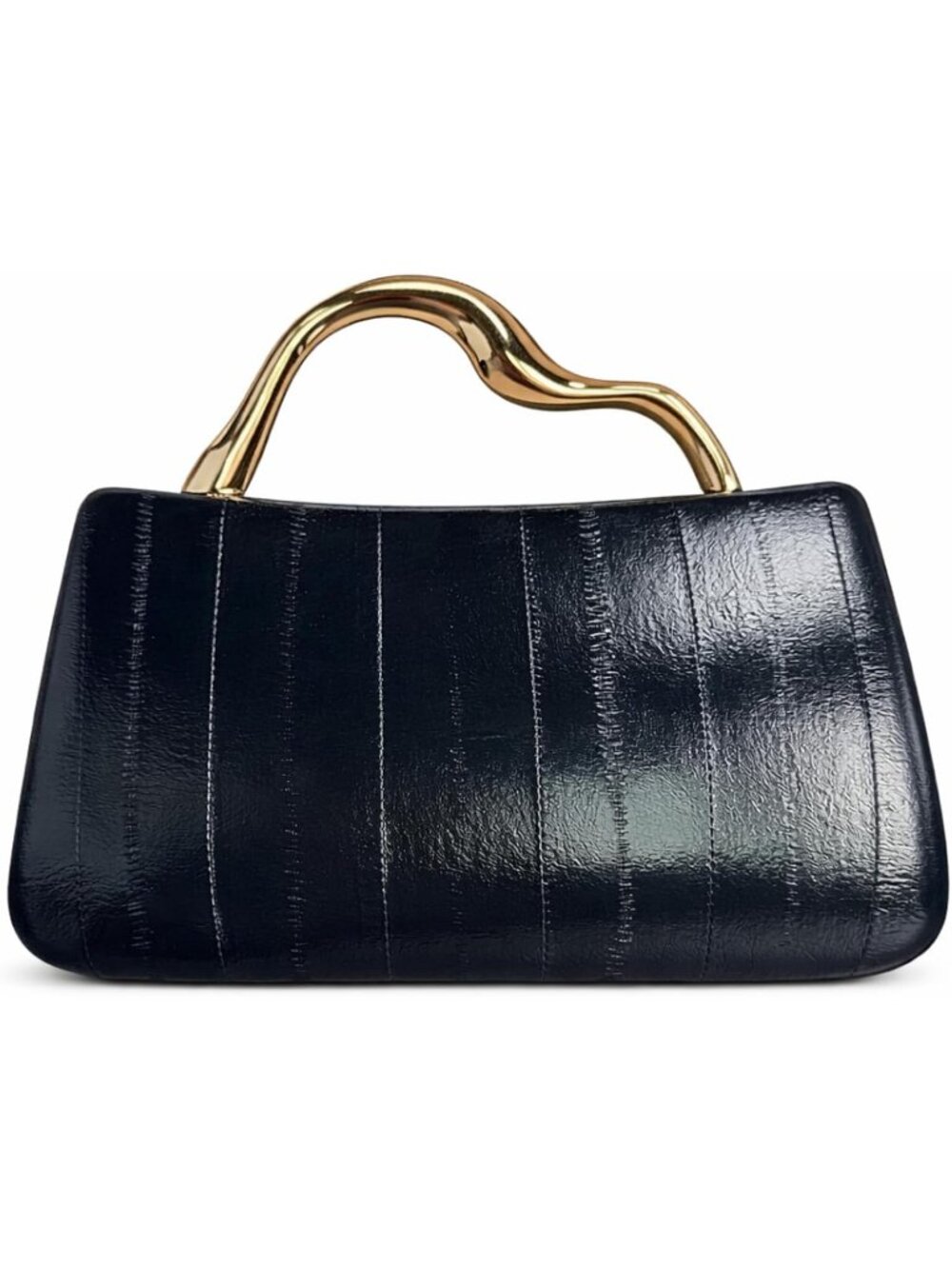 Women's Black Vegan Leather Small Textured Elevate Evening Cocktail Clutch Bag